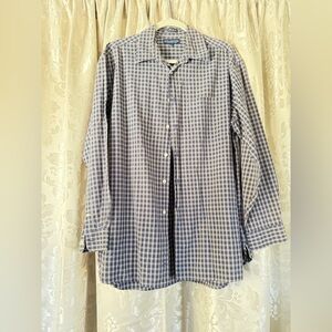 John Ashford Navy and White Plaid Button Down Shirt/D034